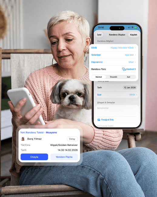 Online vet appointment booking screen in PetConnect app